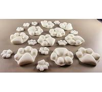 18 x Edible 3D 40mm Dog Paws, icing toppers, cake cupcakes decorations T036 (White)
