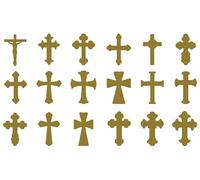 18 x Jesus On The Cross Cute Stickers Pack - Light Switch - Laptop - Cars - Religious Gifts - Crucifix - Scrapbook - for Children - for Adults (Gold)