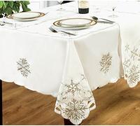 18"x18" Snowflake White / Silver Napkins, Special Occasions By Kitchenwise, Pack Of 4 Table Napkins, Christmas Party Special Events, Embroidered Snow Flake White Silver Grey Detailing