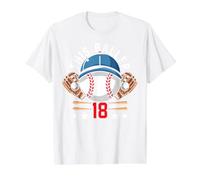 18 Year Old Baseball 18th Birthday This Baller is Now 18 Value Graphic T-Shirt, Men, White, M