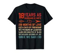 18 Years as Husband & Wife 18th Anniversary Gift for Couple T-Shirt