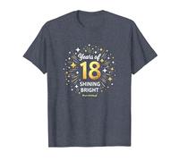 18 Years of Shining Bright Birthday Gift T-Shirt, Men, Heather Blue, 5XL
