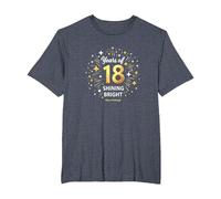 18 Years of Shining Bright Birthday Gift T-Shirt, Men's Big and Tall, Heather Blue, 2X Tall