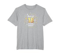 18 Years of Shining Bright Birthday Gift T-Shirt, Men's Big and Tall, Heather Grey, 4X Tall
