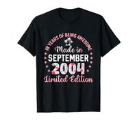 18 Years Old 18th Birthday Made in September 2004 Floral Value Graphic T-Shirt