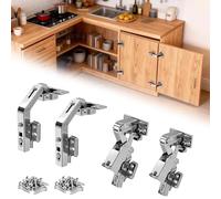 180° & 135° Soft Close Cabinet Hinges for Lazy Susan Bifold Doors,Corner Cabinet Hinge,Inset,Cabinet Harware Kit,180°+135° Hinges for Pie Cut Corner Cabinets 4pcs