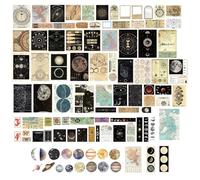180~200Pcs Vintage Scrapbooking Stickers, PaperStickers, Self-Adhesive Floral Style Paper Stickers, for Card Stock, Scrapbook Letters, Notebook, Card Making DIY