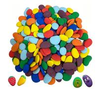180-205pcs Flat Pebbles for Painting,Rocks 1-3cm Colorful Stones Craft