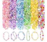 180-240Pcs Beads for Bracelet Making, Assorted Acrylic Butterfly Bow Candy Star Flower Beads for Jewellery Making, Cute Jewellery Making Supplies for DIY Necklace & Phone Charms Crafts