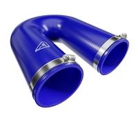 180° Blue Silicone Elbow Attachment for 51mm Gutter Cleaning Poles - Flexible Head Connector for Easy Angled Access with Hose Clip Kit