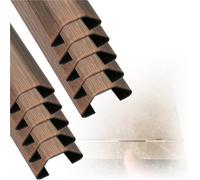 180 Cm Long Wood Grain Wire Guard Surface Raceway Channel, 1 4 10 Pcs Stainless Steel Molding Strip, Cable Protector Self-Adhesive, Paintable(D-10 pcs,Outer Width 38mm)