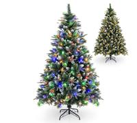 180 CM Pre-Lit Artificial Christmas Tree w/ 856 Pine Needles COSTWAY Green One Size