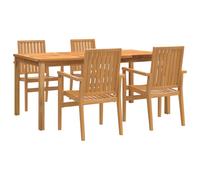 vidaXL 5 Piece Garden Dining Set Solid Wood Teak