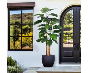 180 cm Tall Artificial Tree, Artificial Green Plants with Pot, Easy-Care Decoration Tree, for Patios and Living Rooms