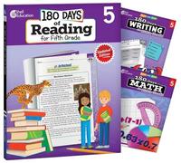 180 Days(tm) Reading, Writing and Math for Grade 5: 3-Book Set: Practice, Assess, Diagnose (180 Days of Practice)