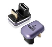 180 Degree Angle C Adapter Pack of 2, U-Shape Type C Angled Adapter with 100 W PD Quick Charge & 10 Gbps Data Transfer, USB-C Male to USB-C Female Extender for Steam Deck, Switch, Laptop, Tab