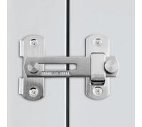 180 Degree Flip Sliding Barn Door Lock, 4 Inch Stainless Steel Angle Gate Latch, Slide Hardware Latch Buckle, Safety Door Bolt Latch Lock for Doors Window Cabinet Outdoor Garage Garden(Silver)