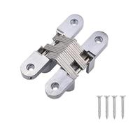 180 Degree Hidden Hinges Foldable Cabinet Door Hinge Concealed Wooden Box Hinge Furniture Accessories Inset Cabinet Hinges with Hole and Screws Repair Soft Close Brushed