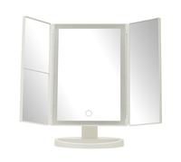 180 Degree Rotatable Tri Fold White Table Mirror, TriFold Design Table Mirror, Versatile Small Table Mirror Premier Housewares White One Size