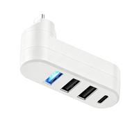 180 Degree Rotatable USB C Hub Splitter With Fast Speed Data Transfer For Laptops Tablets And Smartphones