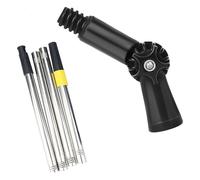 180 Degree Rotating Head Extendable Window Cleaner Heavy Duty Nonrust Steel Telescoping Poles for High Reach Indoors Outdoor Cleaning Extension Poles with Sponge Handle
