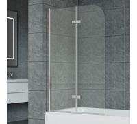 180 Degree Rotation 2-Section Hinged Over Bath Shower Screen
