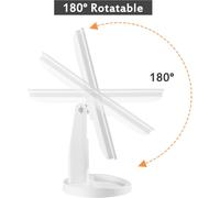 180 Degree Rotation Bright LED Illumination Mirror, Makeup Mirror with Lights Offering Detachable Magnifying Mirror and Cordless Portable Design for