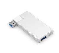 180 Degree Rotation USB 3.0 HUB Super Speed External 4 Port USB Splitter Port Air Laptop PC Computer USB Hub (Color : Black) (White)