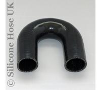 180 degree Silicone Turbo and Coolant Reinforced Hose Elbow ID: 38mm - Black