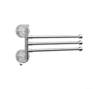 180 Degree Swivel Towel Rack with Suction Mount for Bathroom Use PET and Stainless Steel Build Foldable Compact Structure (Transparent)