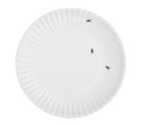 180 Degrees ME0036 What is It Reusable Dinner Plate with Ant Design, 9 Inch Melamine, Set of 4, White, Black