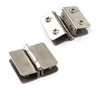 180° Glass Door Pivot Hinge Kit Stainless Steel Shower Hinge Glass Door Double Clamp Clip with Screws,Adaptive 5-8mm Glass