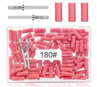 180 Grit Mini Sanding Bands for Nail, 100 Pcs Small Sanding Bands for Nail with 2 Pcs Mandrel Bits, 3.1 MM Nail Sanding Bands for Acrylic Nails Gel Removing Shaping, Manicures and Pedicure