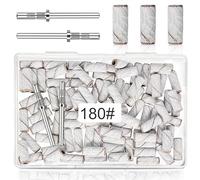 180 Grit Small Nail Sanding Sands, 100 Pcs Pink Sanding Bands for Nail, 180 Fine Grit Sanding Bands for Nail with 3.1 MM Nail Drill Bit, Small Sanding Bands for Natural Nails Acrylic Gel
