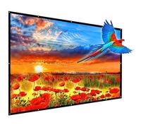 180 Inch Portable Projector Screen, YF2009SZ 16:9 HD Foldable Anti Crease Indoor Outdoor Movie Projection Screen with Hooks and Ropes for Home Theater, Education, Office, School, Camping, Party