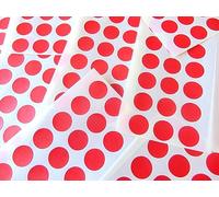 180 Labels, 13mm Diameter Round, Red, Colour Code Stickers, Self-Adhesive Sticky Coloured Dots