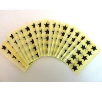 180 Labels, 15mm Stars, Black, Colour Code Stickers, Self-Adhesive Sticky Coloured Labels