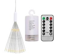 180 LEDs Firework Lights Hanging Decorative Light Christmas Remote Control Battery Operated 8 Modes Warm White Indoor Outdoor Starburst LED for Bedroom Parties Wedding Street Yard Showcase Mall