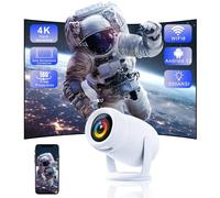 180°Mini Auto-Keystone]Smart Portable 4k with WiFi and Bluetooth projector for iphone,300ANSI bedroom ceiling Projector with Apps 1080P Home/outdoor Projector for video game console/pc/Laptop/ps5.