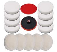 (180 mm (14 pcs)) vidaXL Polishing Pad Set 14/18 Piece Buffing Sponge Car Waxing 150mm/180mm
