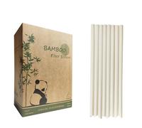 180 Pack Jumbo Smoothie Straws Bamboo Boba Straw, 10mm Extra Wide Biodegradable Bamboo Straws for Bubble Tea Milkshakes (10x230mm)