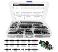 180 Pack Single Row 4/6/8/10/12/16/20/40 Pin 2.54 mm Male Pin Header Connector, Breakaway PCB Board, Straight Pin Header Straight Connectors for PCB Board Printed Circuit Board