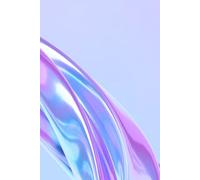 180 Page Hardcover Lined Journal 6×9 - Iridescent Purple Blue Futuristic Liquid Chrome Wave Y2K Retro Futurism Aesthetic Notebook