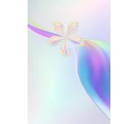 180 Page Hardcover Lined Journal 6×9 - Y2K Liquid Chrome Pastel Notebook with Colorful Iridescent Design