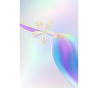 180 Page Lined Journal 6×9 - Pastel Chrome Y2K Aesthetic Journal with Liquid Futuristic Flower Cover