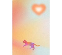 180 Page Paperback Lined Journal 6×9 - Gift Cute Magical Dreamy Surrealism Aesthetic Notebook with Gradient Cat and Heart Cover