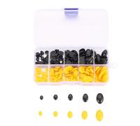 180 Pcs 5 Sizes Reusable Plastic Nose Cabochons, 2 Colors Flatback Oval Button Eyes and Noses for Amigurumi Bear Teddy Puppet Animal Stuffed Accessories