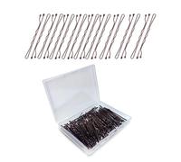 180 pcs Brown Hair Bobby Pins for Thick Hairs, 5cm Long Hair Pins for Women with Box, Pins for Thick & Strong Hair, Kirby Grips, Curby Grips