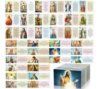 180 Pcs Catholic Mass Prayer Cards Assorted Holy Cards with Catholic Saints and Prayers Gifts for Women Men St Benedict, St Jude, Saint Christopher, Holy Family, Undoer of Knots, Divine Mercy
