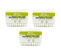 180 pcs CS Beauty Safety Cotton Buds Paper Stem with Large Tips for Baby - Children - Kids - (3 Tubs of 60 Buds) 100% Cotton